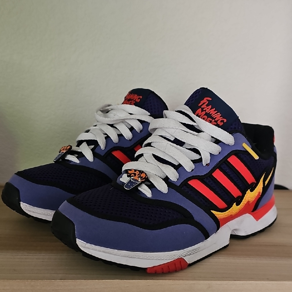 Adidas Kids' Purple and Yellow Sneakers